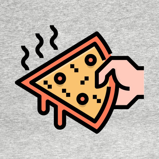 Hand Held Pizza Slice by InkyArt